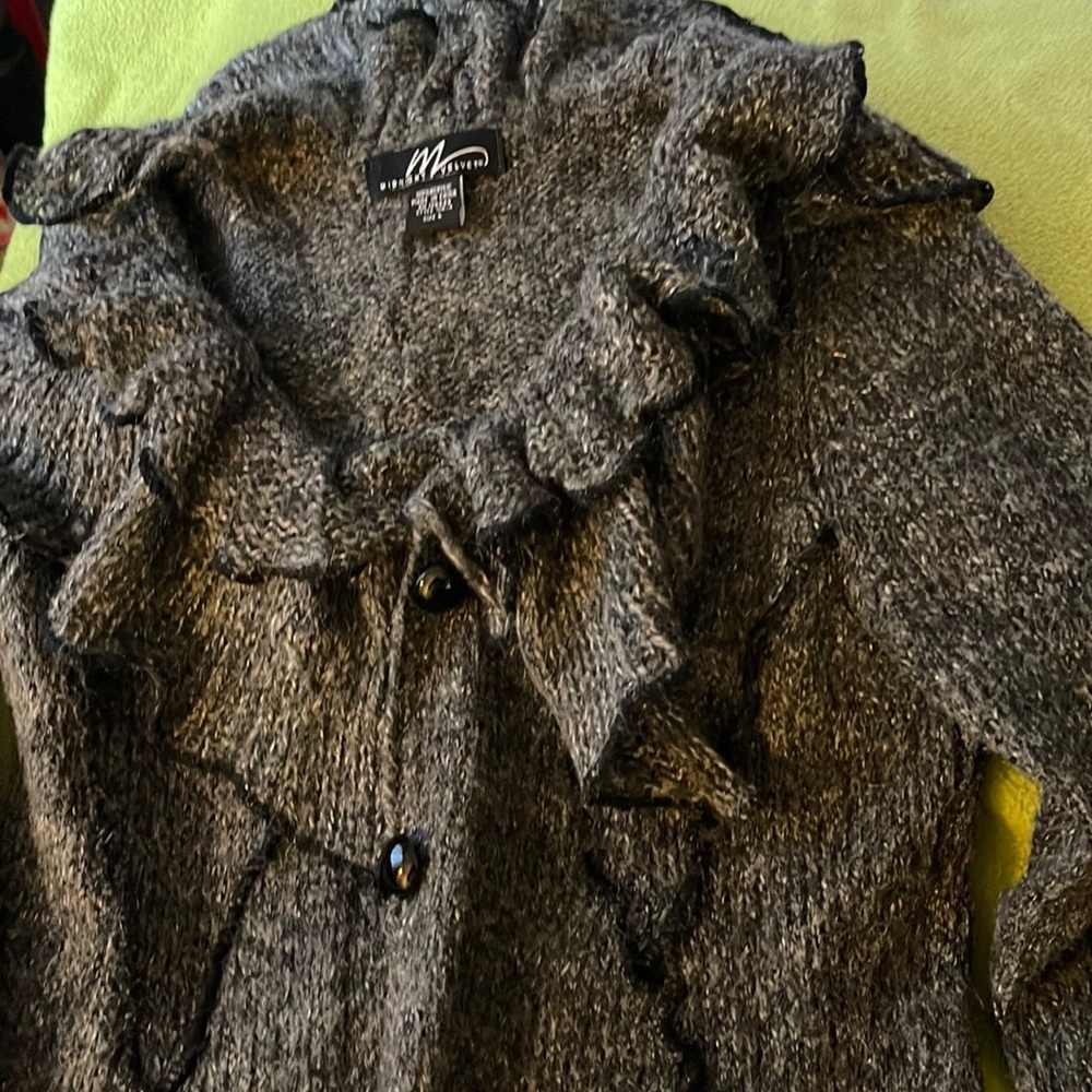 Long grey and black sweater